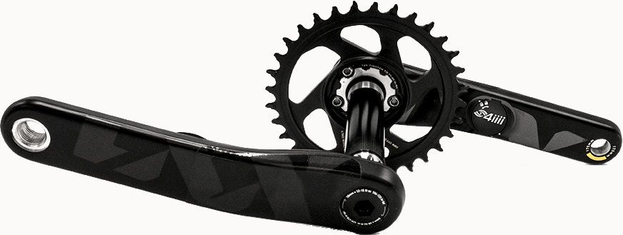 A 4iiii PRECISION PRO powermeter installed on a dual crankset