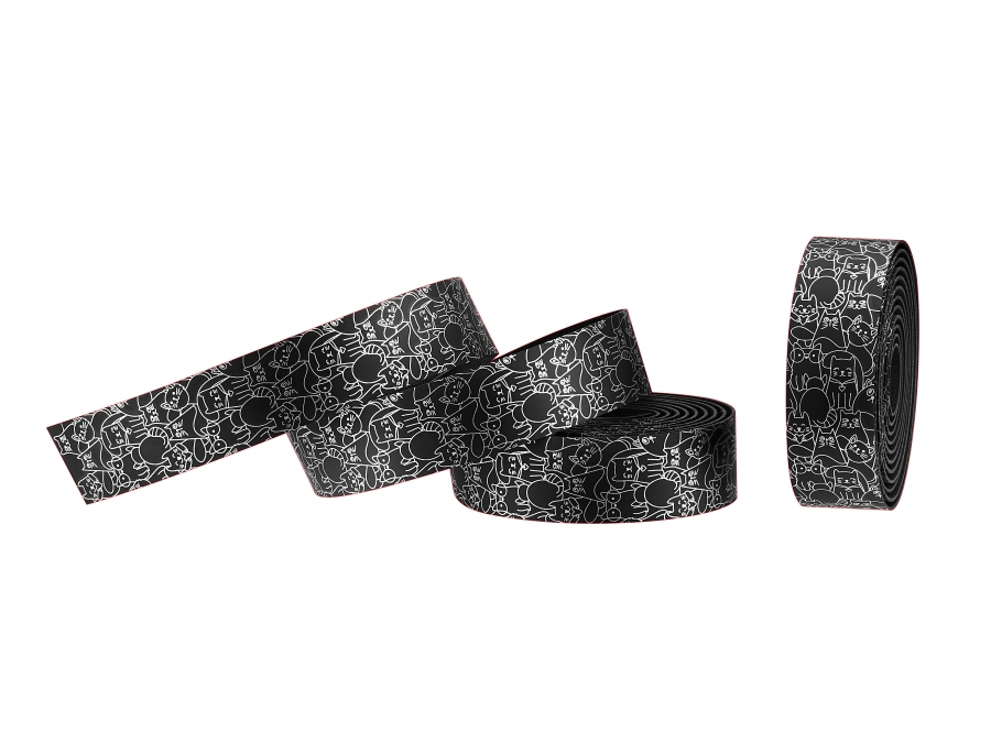 Leather Touch Happy Cats Black Sticky